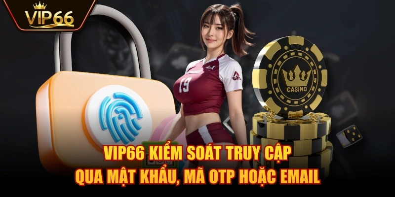VIP66 kiểm soát truy cập qua mật khẩu, mã OTP hoặc email